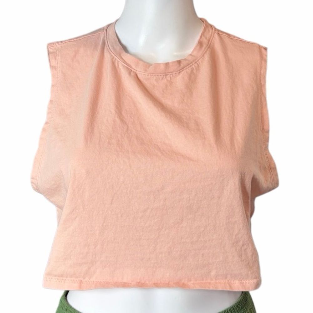 SHEIN Boxy Cropped Tank Top Light Pinkish Orange Size Medium
